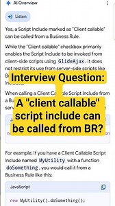 Interview Question: A "client callable" script include can be called from servicenow? #servicenow