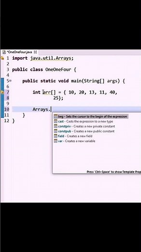 Shortcut to sort array elements - Java Program.