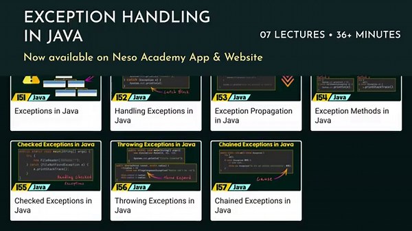 Exception Handling in Java | Chapter-9 | Java Programming | nesoacademy.org