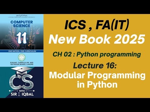 Modular Programming in Python | 1st Year Computer Science New Syllabus 2025 | Punjab Board