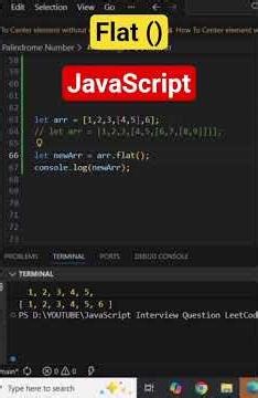 flat() method in javascript | javascript interview question #shorts #coding #javascript #interview