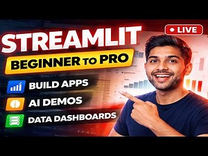 Streamlit Explained LIVE: Build Data & AI Apps in Python (Beginner → Intermediate) #python #live
