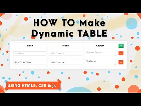 JavaScript add rows to table dynamically | How to add and remove table row dynamically in JavaScript