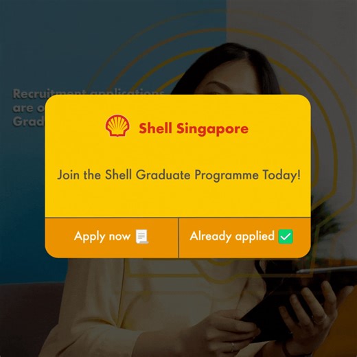 Applications are open for Shell Singapore's 2025 Graduate Programme. 🎓 Explore new career opportunities with us. Build your career with Shell and explore opportunities for growth and success. Take the first step towards a rewarding future and power your progress with us. Apply today! https://go.shell.com/3VaiFvA #ShellSG #GraduateProgramme | Shell