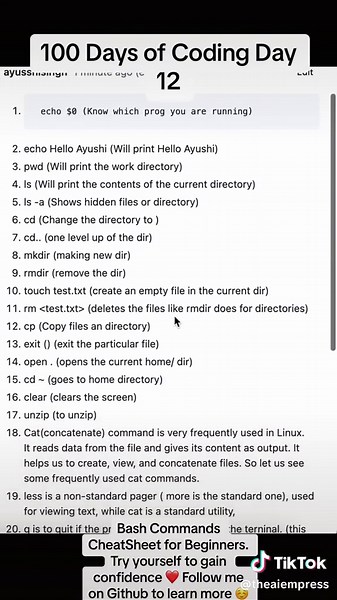 Bash Commands Cheat Sheet for Beginners