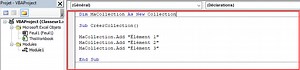 VBA Excel - Collections
