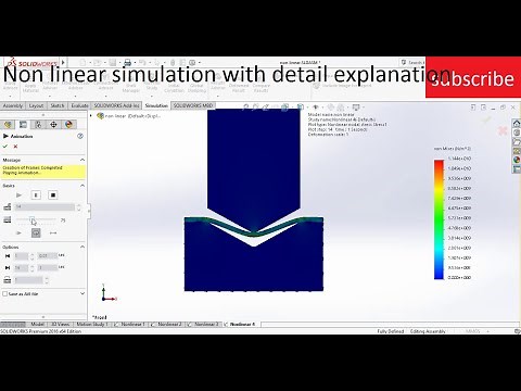 Non linear simulation with full explanation for beginners in solidworks