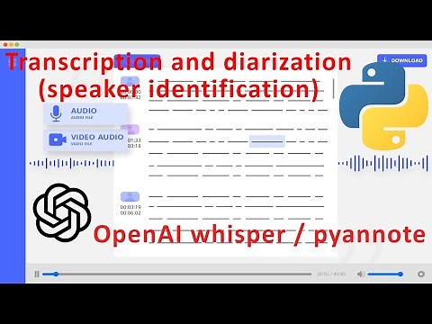 transcription and speaker identification OpenAI-Whisper and Pyannote [Python]