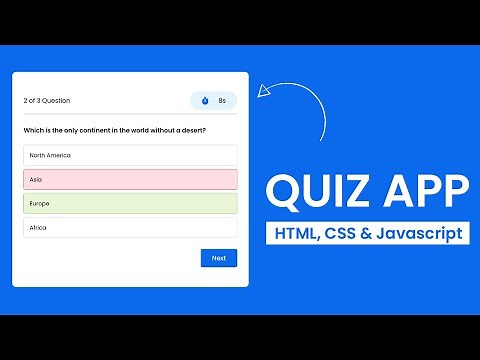 Create a Quiz App using HTML, CSS & JavaScript