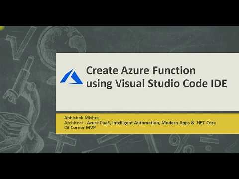 Create Azure Function using Visual Studio Code IDE
