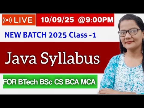 Java Syllabus| Live Class 1
