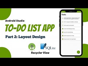 To Do List App Android Studio Tutorial | Part 2 - Material Layout Design (Recycler View, Card View)