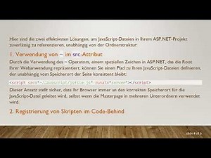 Wie man eine JavaScript-Datei in ASP.NET-Projekten richtig referenziert