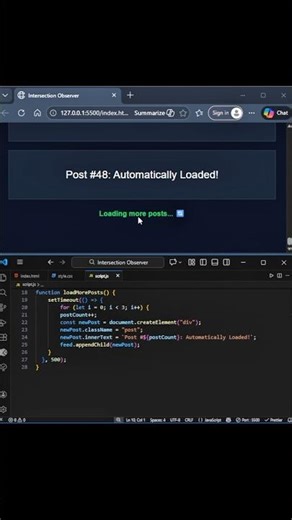 Intersection Observer using HTML CSS and JavaScript. #coding #webdesign #animation #javascript