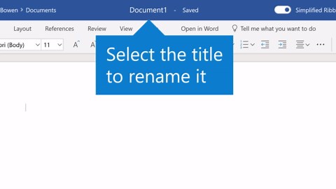 Create a document from OneDrive for work or school