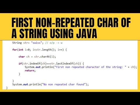 First Non-Repeated Character of a String Using Java | Java Coding Interview Question
