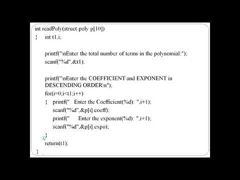 Polynomial Representation and Addition Using Array