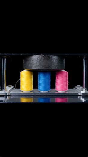 COLORFUL THREAD EXPLOSION vs Hydraulic Press 🧵 #Satisfying