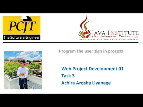 Program the user sign in process | WEB Programming I | Java Institute Task 03