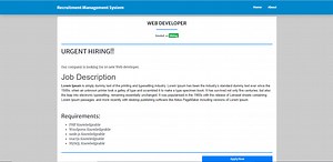Recruitment Management System using PHP/MySQL with Source Code