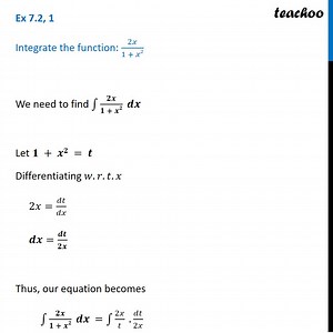 Ex 7.2, 1 Class 12 Maths - Integrate 2x/ 1 + x^2 - Chapter 7