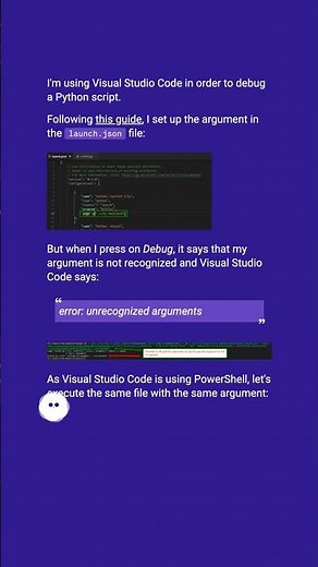 Visual Studio Code: How debug Python script with arguments #shorts