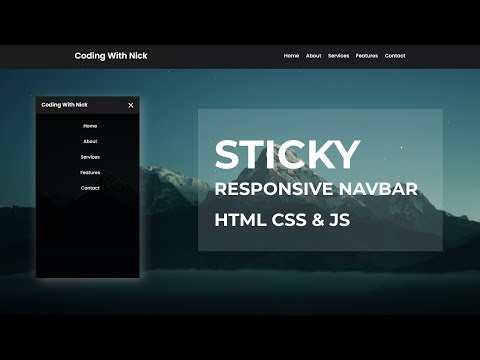 Responsive Sticky Navigation Bar On Scroll Using Html, Css & Javascript | Fixed Nav Bar On Scroll