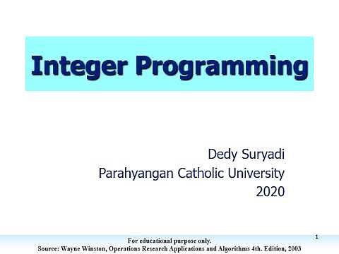 Integer Programming (9.2, Example 3: Fixed-Charge, 5: Set-Covering)