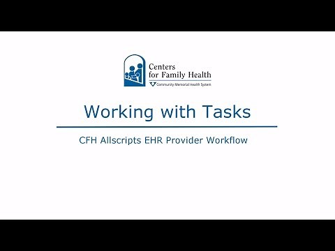 Working with Tasks in Allscripts Touchworks EHR