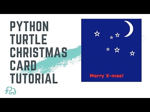 PYTHON TURTLE CHRISTMAS CARD TUTORIAL | PYTHON TURTLE GRAPHICS CODING TUTORIAL FOR BEGINNERS