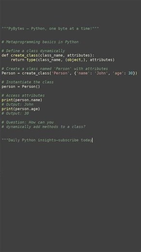 metaprogramming basics #python #showcase