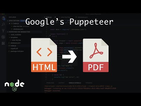 Generate PDFs (From HTML & CSS) with NodeJS and Puppeteer