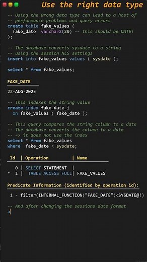 Use the right data type for database columns #sqltips