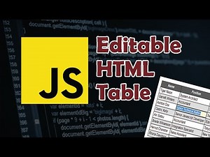 Javascript Tutorial: Make HTML Table content editable NO Jquery