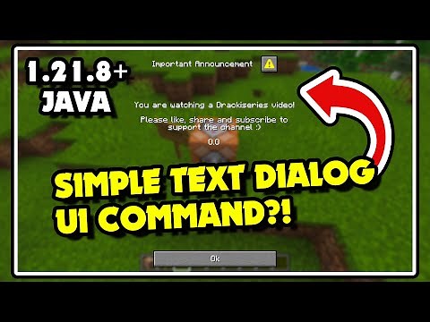 How to do SIMPLE TEXT DIALOGS With Commands in Minecraft 1.21.8+ Java?! Dialog Command [Very Easy]