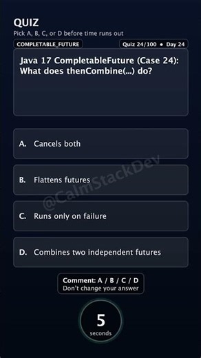 Quiz 224 thenCombine Java17 | #shorts #java #quiz
