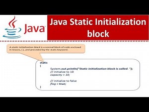 Static Initialization Blocks in Java | Java Static Initialization block | Java Tutorial