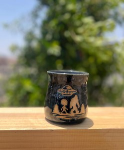 Handmade Ceramic Bigfoot Alien UFO Mug: Wheel Thrown Pottery - Etsy