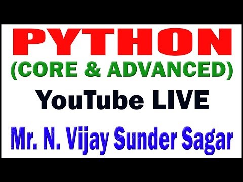 PYTHON TUTORIALS BY Mr.VIJAY SUNDAR SAGAR