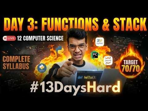 Python Functions & Stack: Ab mza ayega!🔥 | Day 3: #13DaysHard | Nitin Paliwal