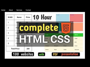 Complete HTML CSS - 100 Plus Websites Project with Notes and Presentations