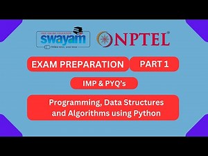Programming, Data Structures And Algorithms Using Python Part 1 || NPTEL Exam Series 2024 #nptel