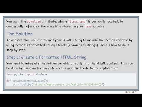 How to Use a Python Variable in HTML Code