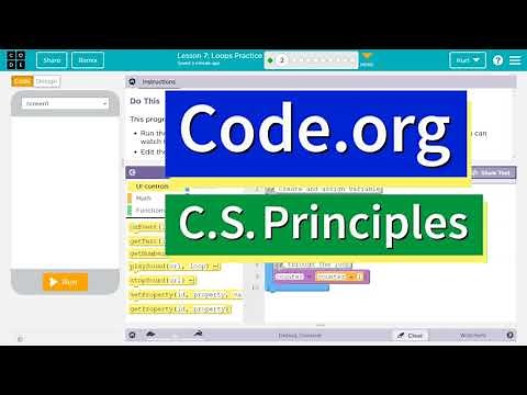 Code.org Lesson 7.1 Loops Practice | Tutorial with Answers | Unit 6 C.S. Principles