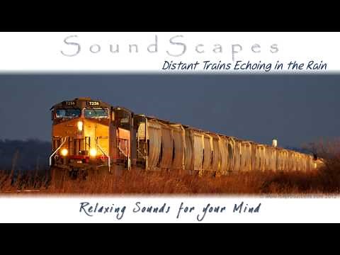 🎧 DISTANT TRAINS ECHOING IN THE RAIN.. Relaxing SoundScape to help Sleep, Study & Meditate