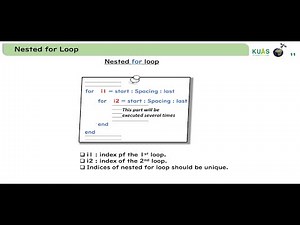 11.2 Nested For Loop in MATLAB