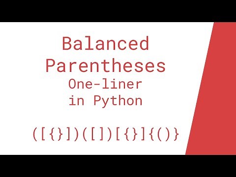 Balanced Parentheses One-liner in Python