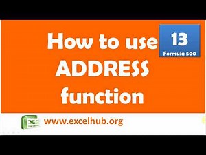 How to use Excel address function