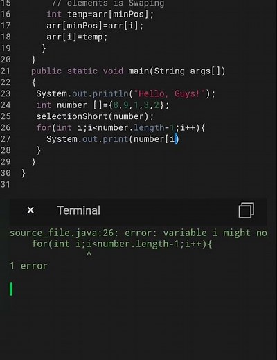 Selection Sort in Java