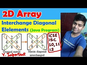 2D Array - Interchange Diagonal elements of Matrix | Important Java Program | ICSE/ISC 10, 11, 12